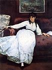 Repose Portrait of Berthe Morisot by Edouard Manet